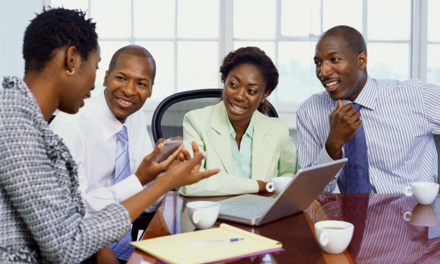 Business team in a consulting discussion